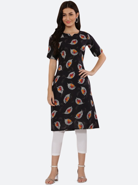

KETAKI FASHION Women Black Floral Printed Kurta