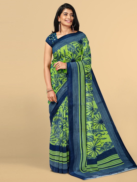 

Kalamandir Green Tie and Dye Silk Blend Saree