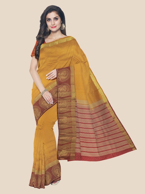 

Kalamandir Mustard & Red Saree