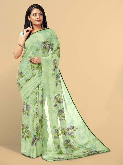 

Kalamandir Green Floral Silk Blend Saree