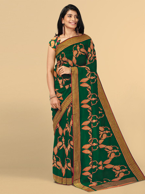 

Kalamandir Green & Brown Paisley Silk Blend Saree