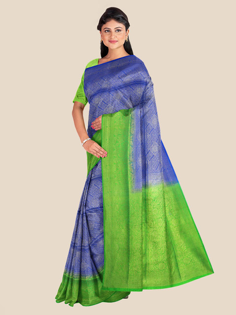 

Kalamandir Blue & Green Silk Blend Saree