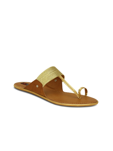 

Get Glamr Women Gold-Toned Solid One Toe Flats