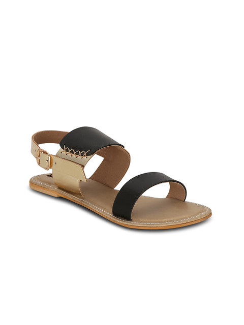 

Get Glamr Women Black Colourblocked Open Toe Flats