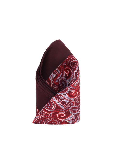 

Alvaro Castagnino Maroon Paisley Print Pocket Square