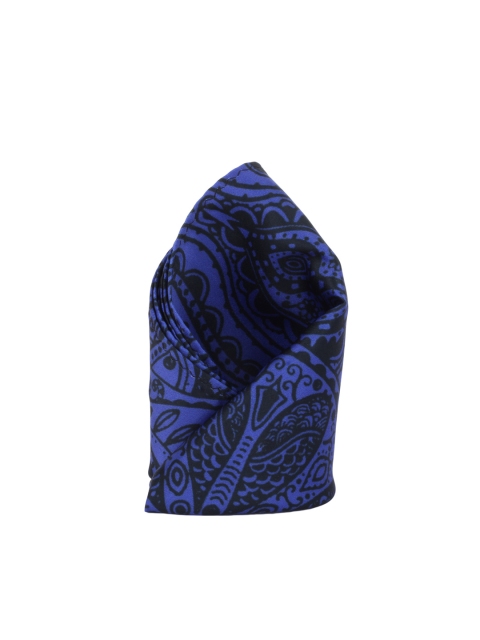 

Alvaro Castagnino Black & Blue Printed Pocket Square