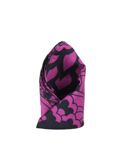 

Alvaro Castagnino Black & Magenta Floral Print Pocket Square