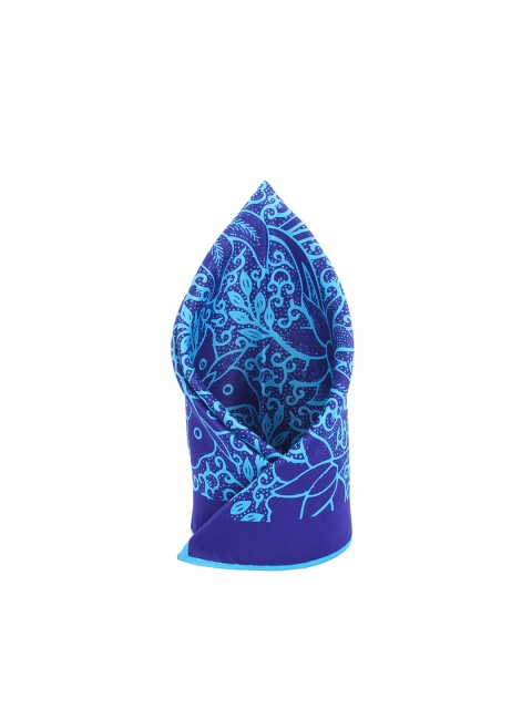

Alvaro Castagnino Blue Printed Pocket Square