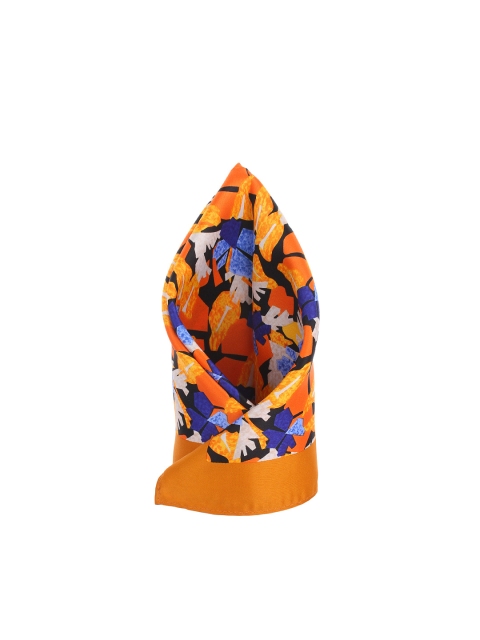 

Alvaro Castagnino Orange Printed Pocket Square
