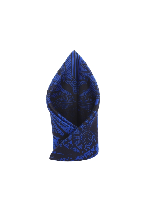 

Alvaro Castagnino Blue & Black Printed Pocket Square