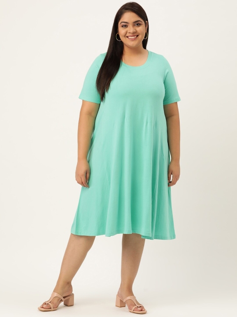 

theRebelinme Sea Green A-Line Dress