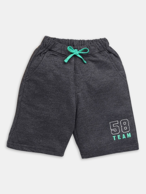 

Hopscotch Boys Black Text Print Shorts
