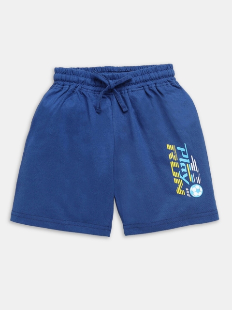 

Hopscotch Boys Blue Regular Fit Printed Shorts