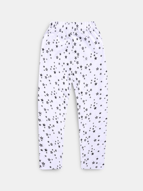 

Hopscotch Girls White Printed Ankle-Length Cotton Leggings