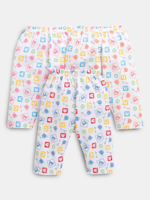 

Hopscotch Unisex Kids Pack Of 3 Printed Trousers, White