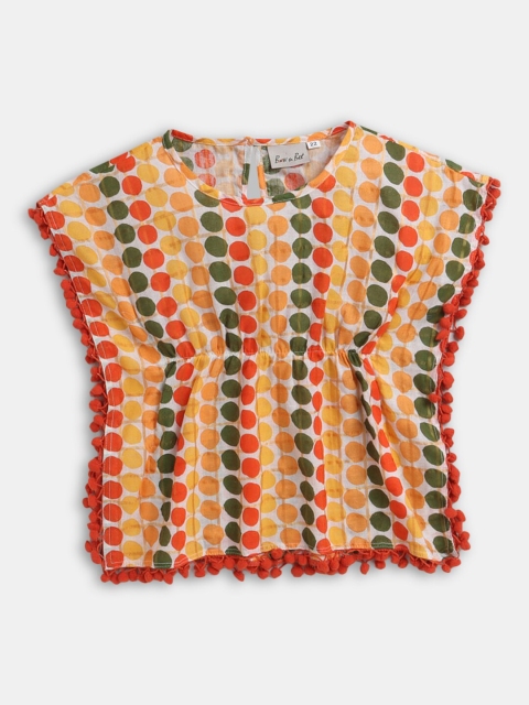 

Hopscotch Girls Multicoloured Printed Kaftan Top, Multi
