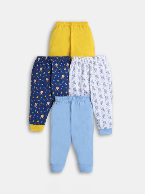 

Hopscotch Infant Boys Pack Of 4 Printed Pure Cotton Jogger, Yellow