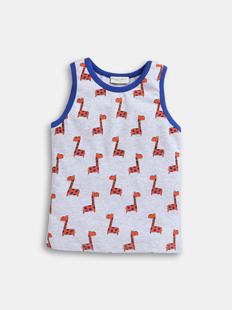 

Hopscotch Boys Grey Printed Innerwear Vest