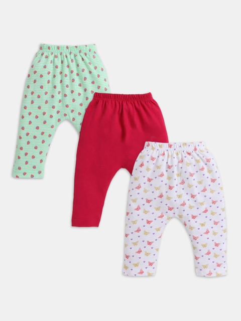 

Hopscotch Girls Pack of 3 Pure Cotton Trousers, Fuchsia