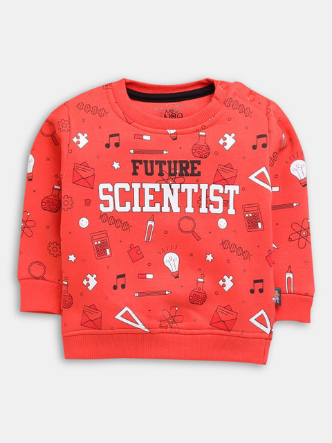 

Hopscotch Boys Orange Printed Sweatshirt