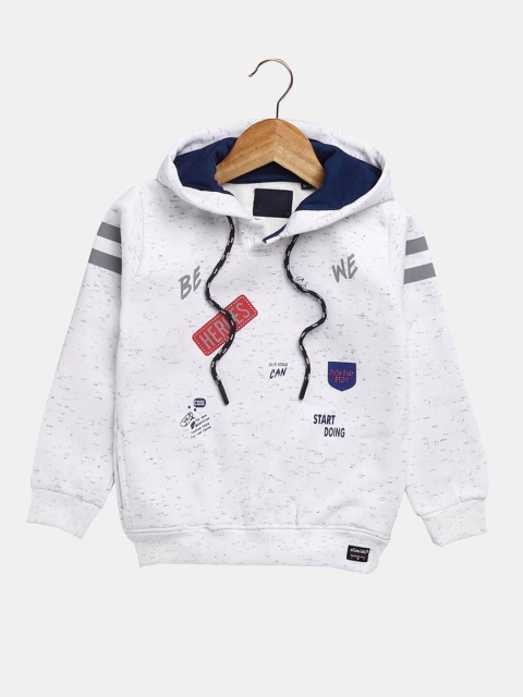 

Hopscotch Boys Grey Printed Hooded Sweatshirt
