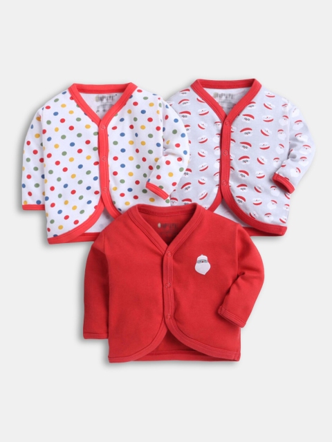 

Hopscotch Pack Of 3 Boys Red & White Printed V-Neck T-shirt