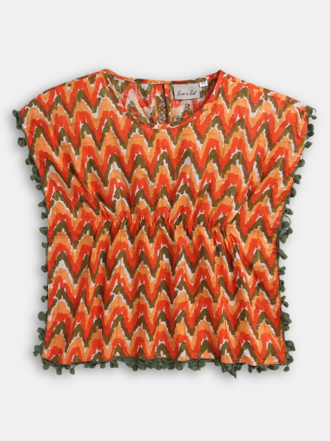 

Hopscotch Multicoloured Geometric Print Cinched Waist Top, Multi