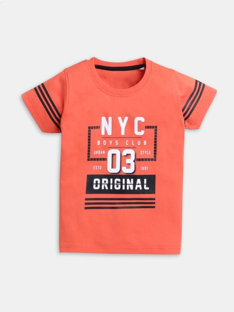 

Hopscotch Boys Peach-Coloured Polo Collar T-shirt