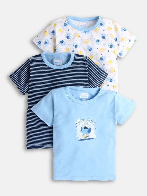 

Hopscotch Boys Blue Set of 3 Printed Applique T-shirt