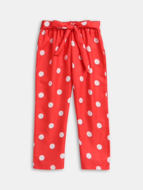 

Hopscotch Girls Red Polka Dot Printed Trousers