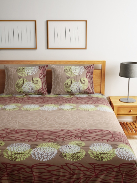 

Raymond Home Brown 144 TC Cotton Double Bedsheet with 2 Pillow Covers