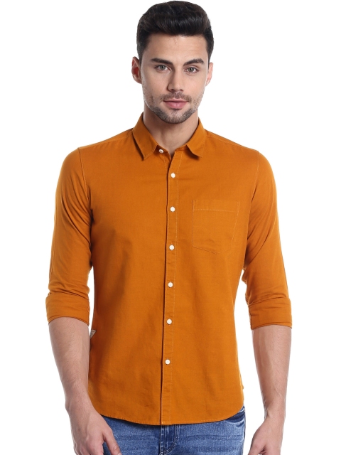 

Numero Uno Men Orange Slim Fit Solid Casual Shirt