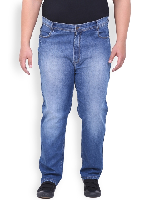 

John Pride Plus Size Men Blue Smart Fit Mid-Rise Clean Look Jeans