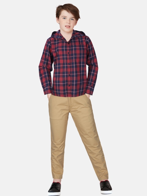 

Gini and Jony Boys Red Tartan Checks Checked Casual Shirt