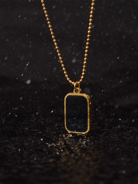 

PALMONAS Gold-Toned & Black Silver Gold-Plated Handcrafted Necklace