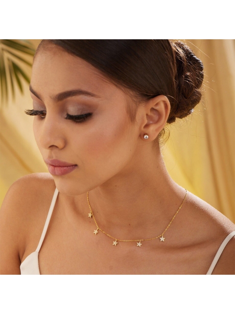

PALMONAS Women Gold-Toned Floating Stars Necklace