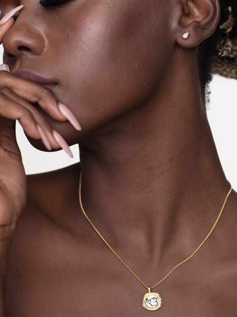 

PALMONAS Women Silver Gold-Plated Necklace