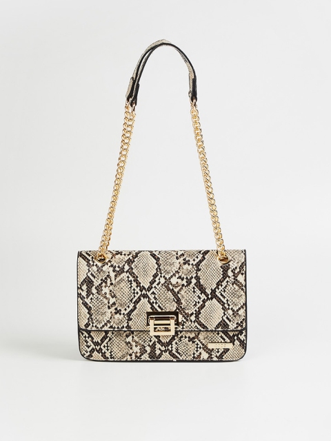 

CODE by Lifestyle Beige Animal Textured Structured Handheld Bag