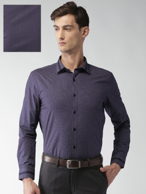

INVICTUS Men Navy Blue Slim Fit Printed Formal Shirt