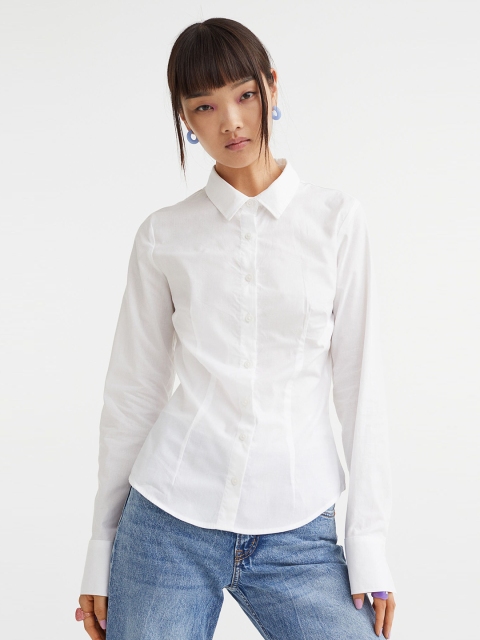 

H&M White Cotton Poplin Shirt