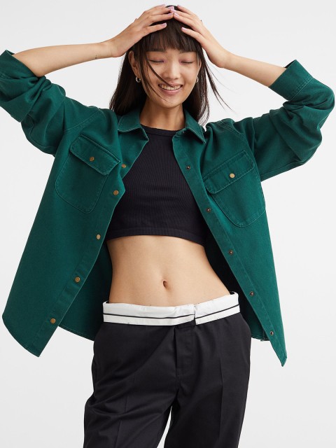 

H&M Green Cotton Twill Shirt