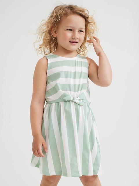 

H&M Girls Green Tie-Detail Dress