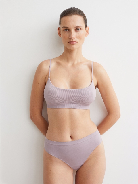 

H&M Women 2-pack seamless thong briefs, Purple
