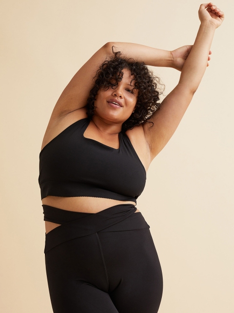 

H&M Women Black Seamless Sports Tights