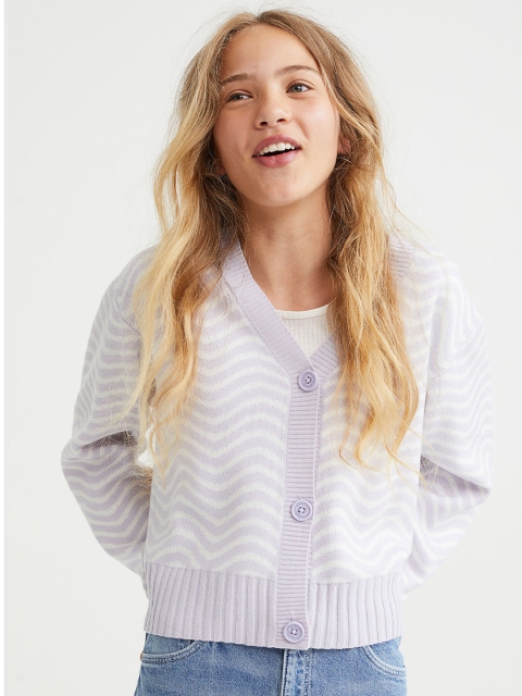 

H&M Girls Purple Knitted Cardigan, Lavender