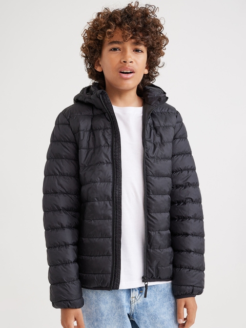 

H&M Boys Black Hooded Puffer Jacket