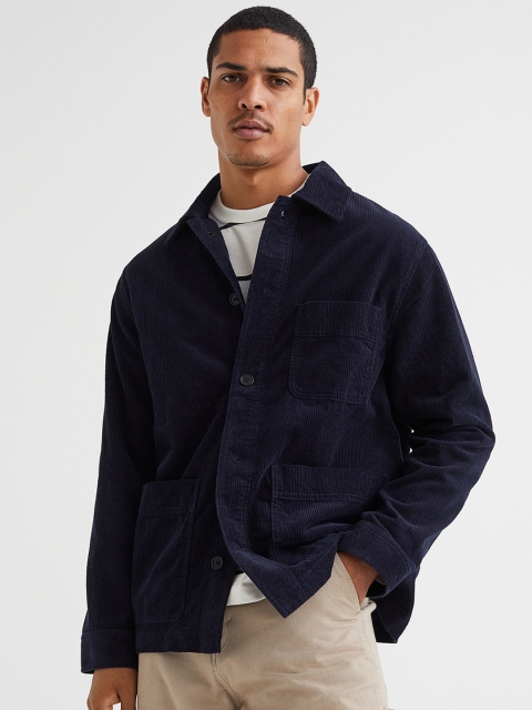 

H&M Men Blue Corduroy Shacket
