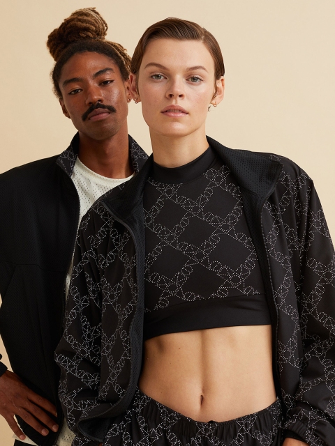 

H&M Women Black Reversible Bomber Jacket