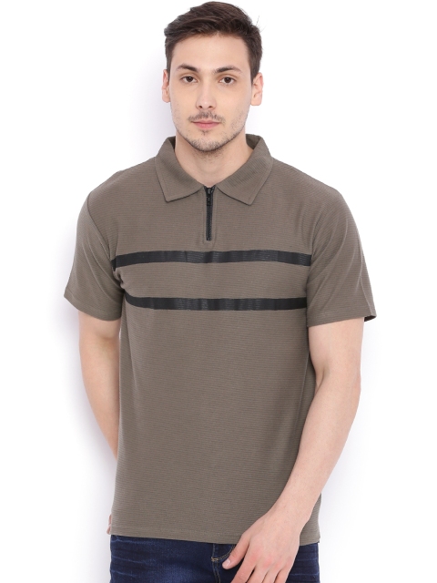 

Blue Saint Men Olive Green Solid T-shirt