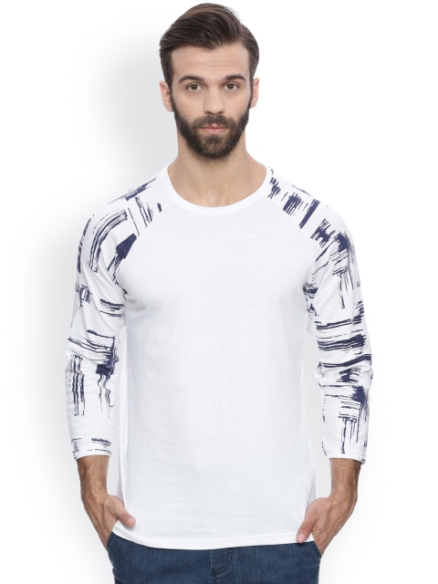 

Blue Saint Men White Solid Round Neck T-shirt